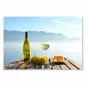 Preview: Weißwein, Käse, Trauben, Holztisch, Blick auf See & Berge - entspannend. Preview: Weißwein, Käse, Trauben, Holztisch, Blick auf See & Berge - entspannend.