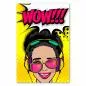Preview: Eine hübsche Frau mit Sonnenbrille und Kopfhörern ist begeistert und ruft "Wow!". Ein cooles Design im Pop Art Stil. Preview: Eine hübsche Frau mit Sonnenbrille und Kopfhörern ist begeistert und ruft "Wow!". Ein cooles Design im Pop Art Stil.