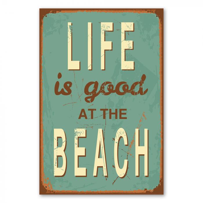 Preview: Life is good at the Beach: Vintage Schild | Postereck 0475