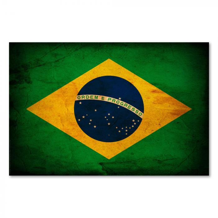 Preview:  Brasilien: Vintage Flagge & Sternenhimmel | Postereck 0296