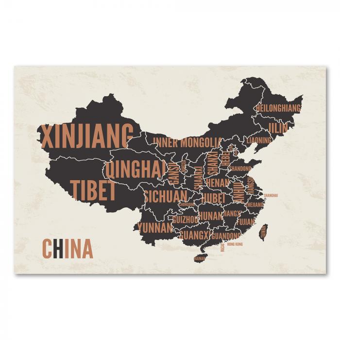 Preview: Vintage China Karte | Postereck 2123