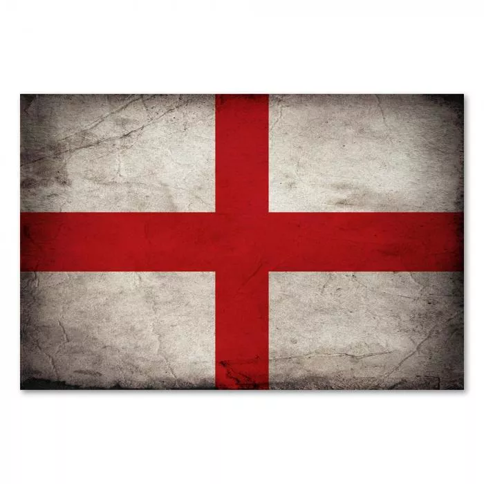 Englische Flagge im Vintage-Look: Das rote Kreuz auf weißem Grund, 