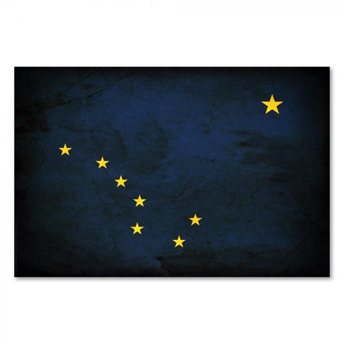 Preview:  Alaska: Grunge Flagge, Polarstern & Stärke | Postereck 0350