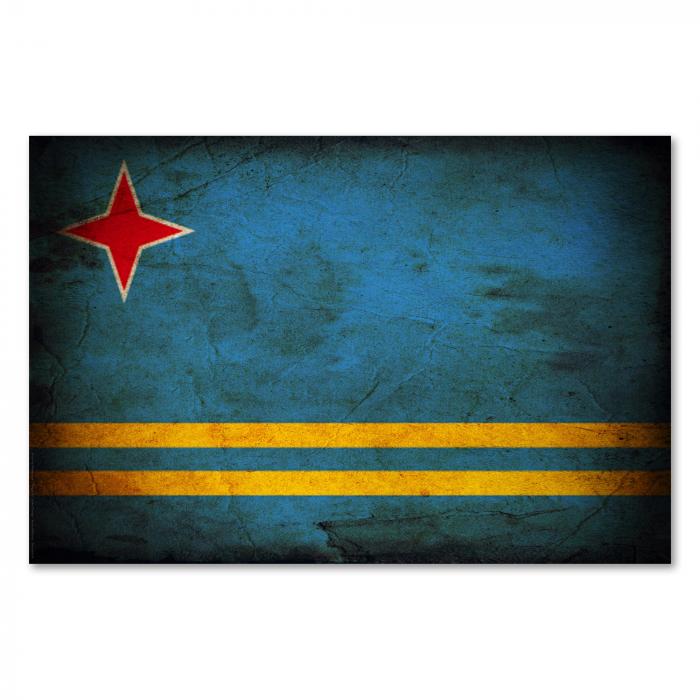 Preview:  Aruba: Vintage Flagge, Stern & Streifen | Postereck 0356