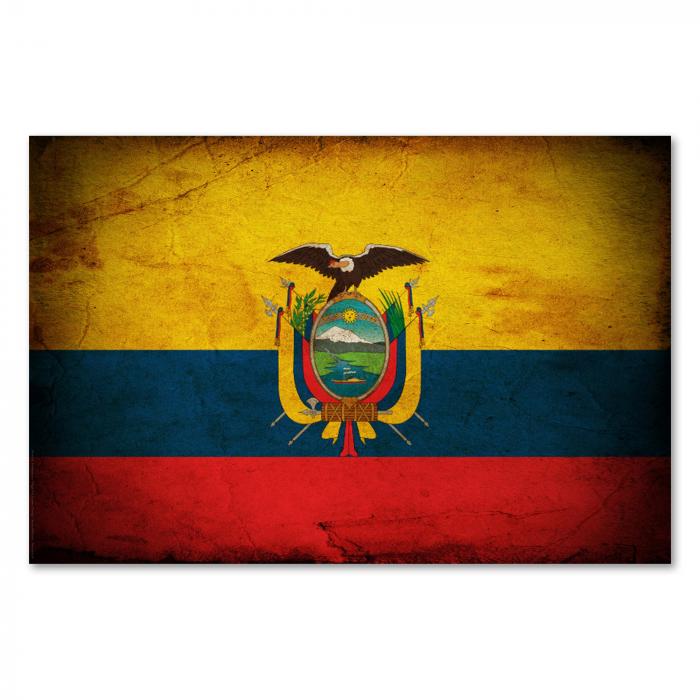 Preview:  Ecuador: Vintage Flagge & Andenwappen | Postereck 0361