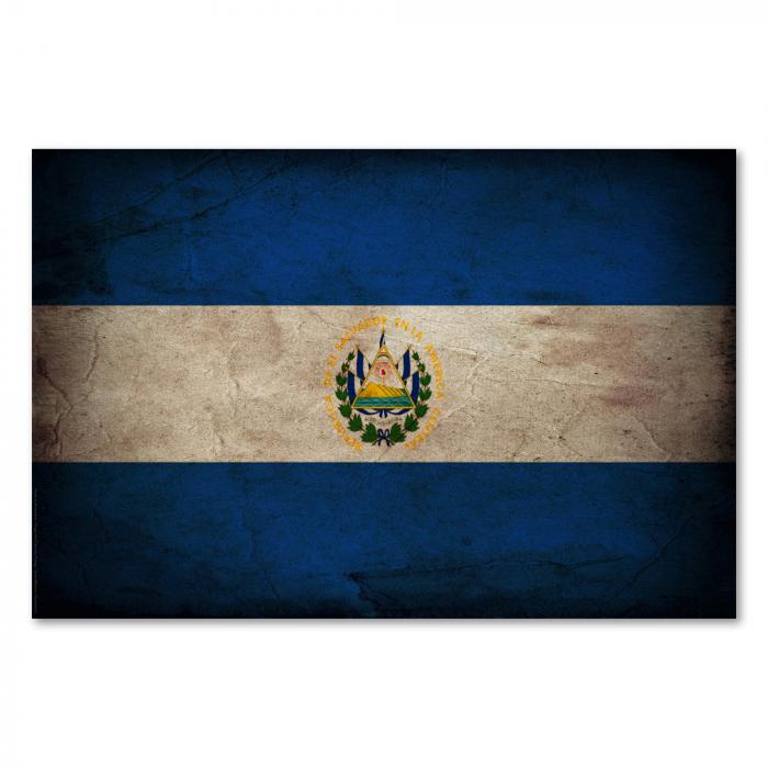 Preview:  El Salvador: Vintage Flagge & Wappen | Postereck 0345