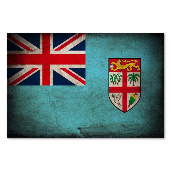 Preview:  Fidschi: Vintage Flagge, Union Jack & Wappen | Postereck 0379