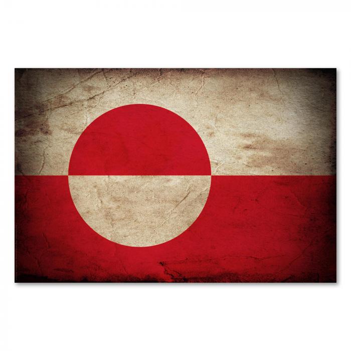 Preview:  Grönland: Vintage Flagge, Sonne & Eis | Postereck 0341