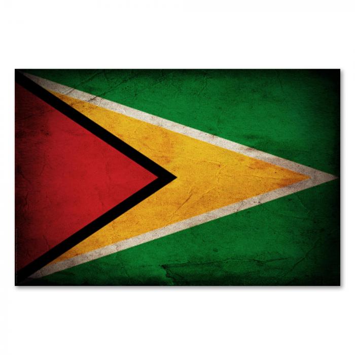 Preview:  Guyana: Vintage Flagge, Farben & Dynamik | Postereck 0364