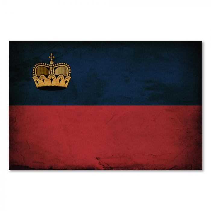 Preview:  Liechtenstein: Vintage Flagge & Fürstenkrone | Postereck 0327
