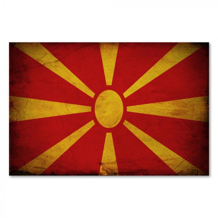 Preview:  Mazedonien: Vintage Flagge im Retro-Design | Postereck 0328