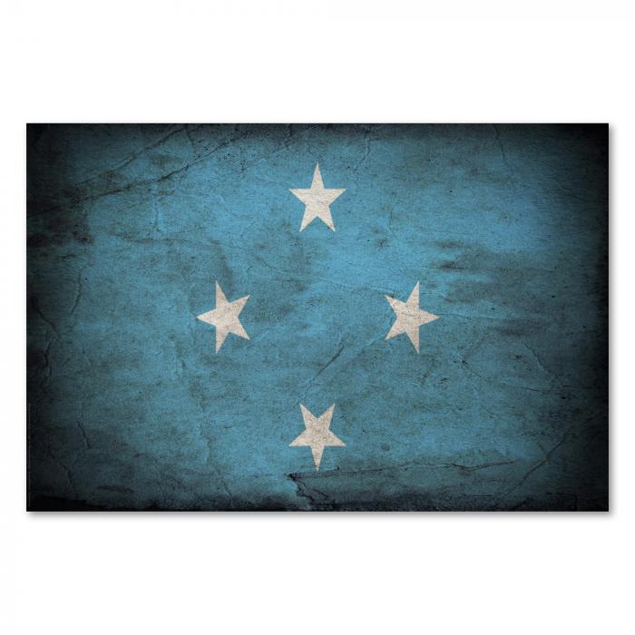 Preview:  Mikronesien: Vintage Flagge & Vier Sterne | Postereck 0382