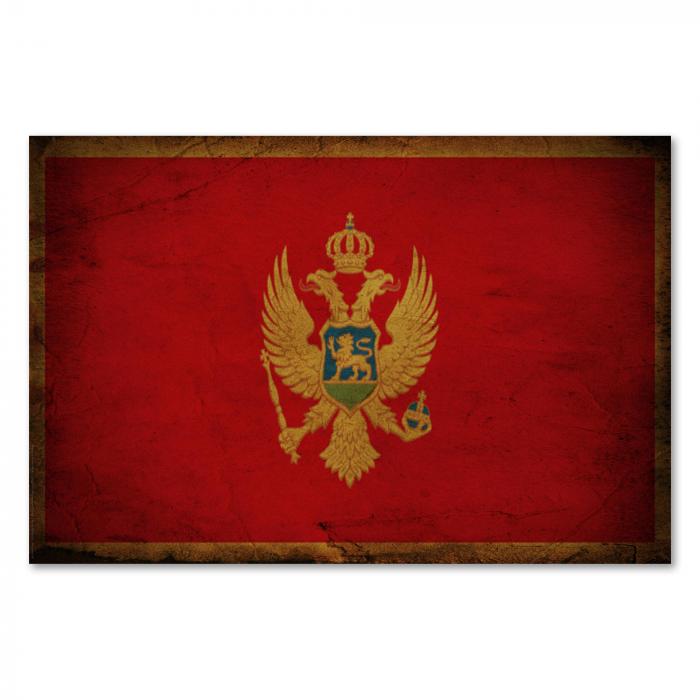 Preview:  Montenegro: Vintage Flagge & Doppeladler | Postereck 0331