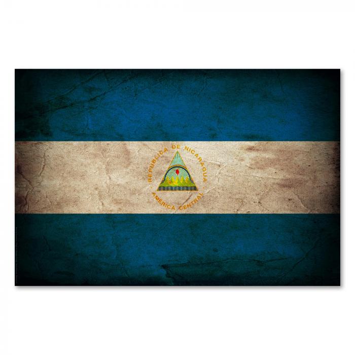 Preview:  Nicaragua: Grunge Flagge, Natur & Momotombo | Postereck 0348