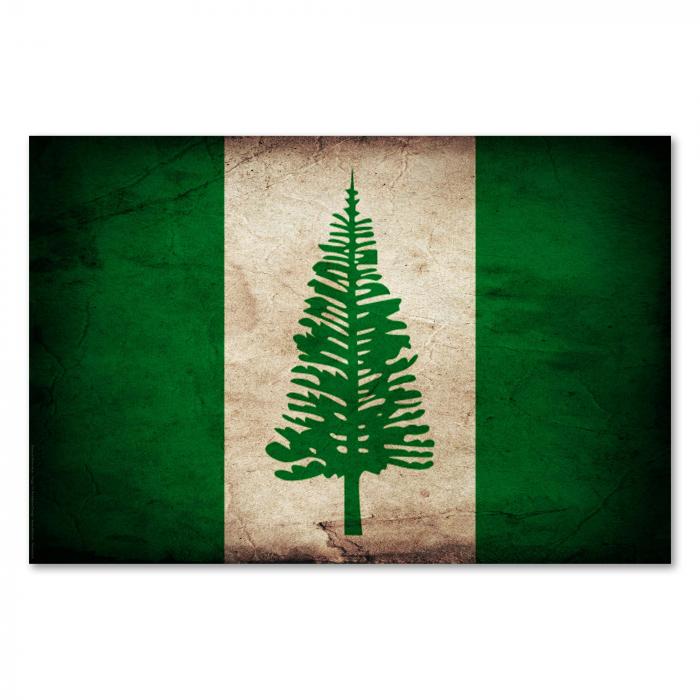 Preview:  Norfolkinsel: Vintage Flagge & Norfolk-Tanne | Postereck 0397
