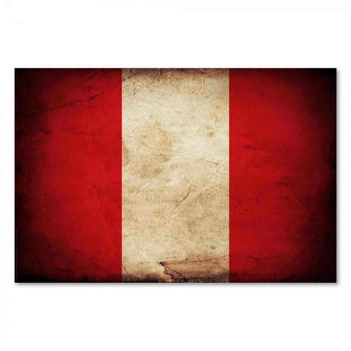 Preview:  Peru: Vintage Flagge in Rot-Weiß-Rot | Postereck 0366