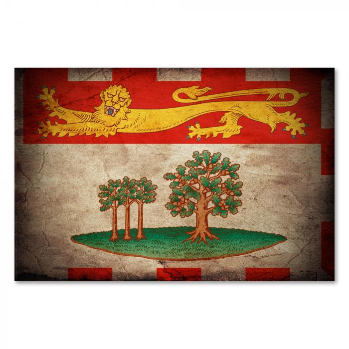 Preview:  Prince Edward Island: Vintage Flagge & Eiche | Postereck 0352