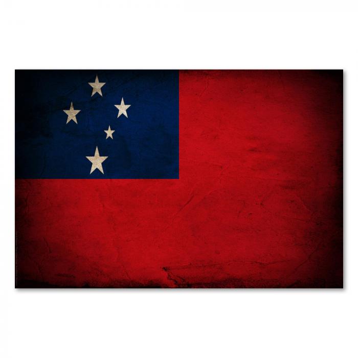 Preview:  Samoa: Vintage Flagge, Rot & Pazifik | Postereck 0387