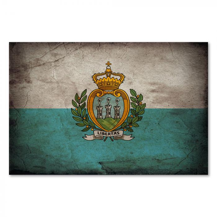 Preview:  San Marino: Vintage Flagge, Freiheit & Frieden | Postereck 0333