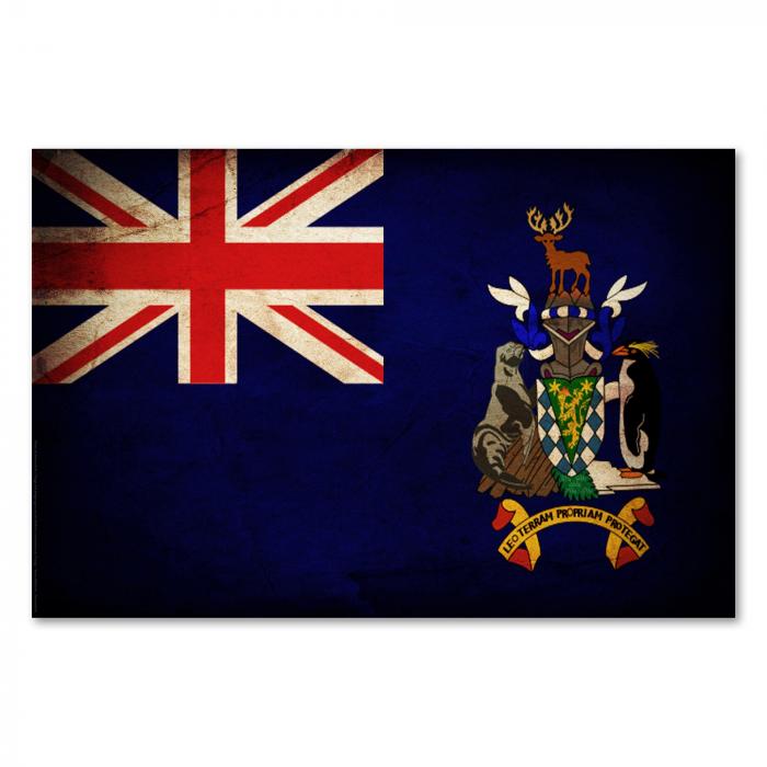 Preview:  Südgeorgien & Sandwichinseln: Vintage Flagge | Postereck 0367