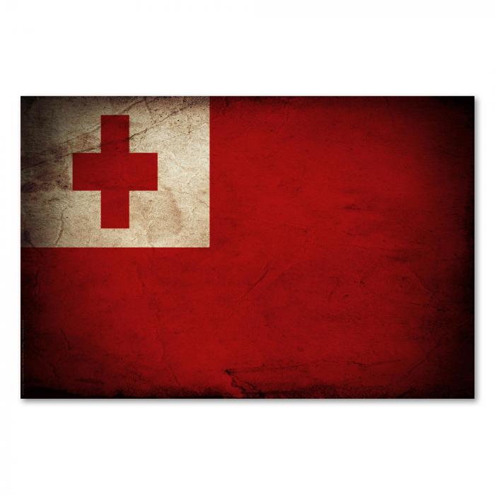 Preview:  Tonga: Vintage Flagge, Kreuz & Christentum | Postereck 0388