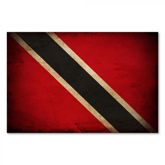 Preview:  Trinidad & Tobago: Vintage Flagge, Schwarz & Rot | Postereck 0369