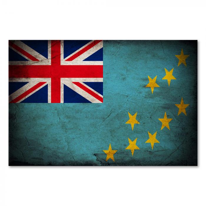 Preview:  Tuvalu: Vintage Flagge, Sterne & Türkis | Postereck 0389