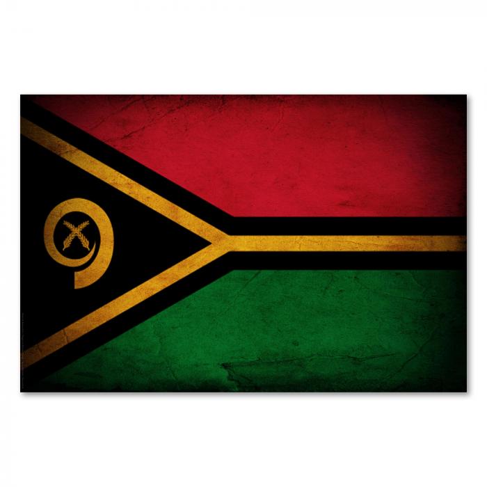 Preview:  Vanuatu: Vintage Flagge, Frieden & Einheit | Postereck 0390