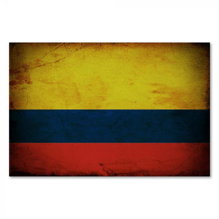 Preview:  Kolumbien: Vintage Flagge im Grunge-Stil | Postereck 0301
