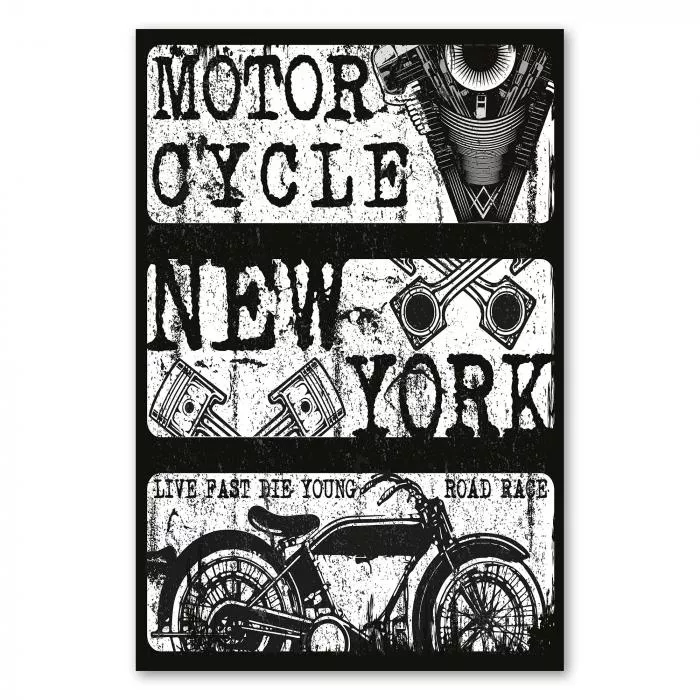 Vintage-Design: Motorradteile, ein Motorrad & 