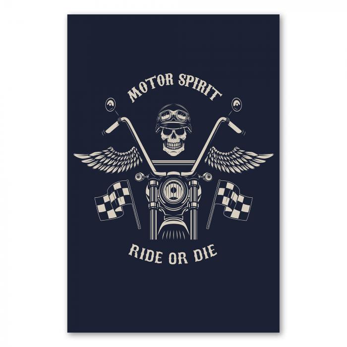 "Ride or Die" - Der Spirit des Motorradfahrens mit coolem Totenkopf und Flügeln, perfekt für Biker und Rebellen!