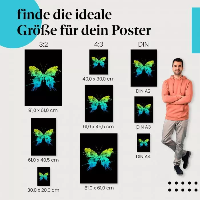 Farbenfroher Schmetterling: Abstraktes Design | Postereck 0467