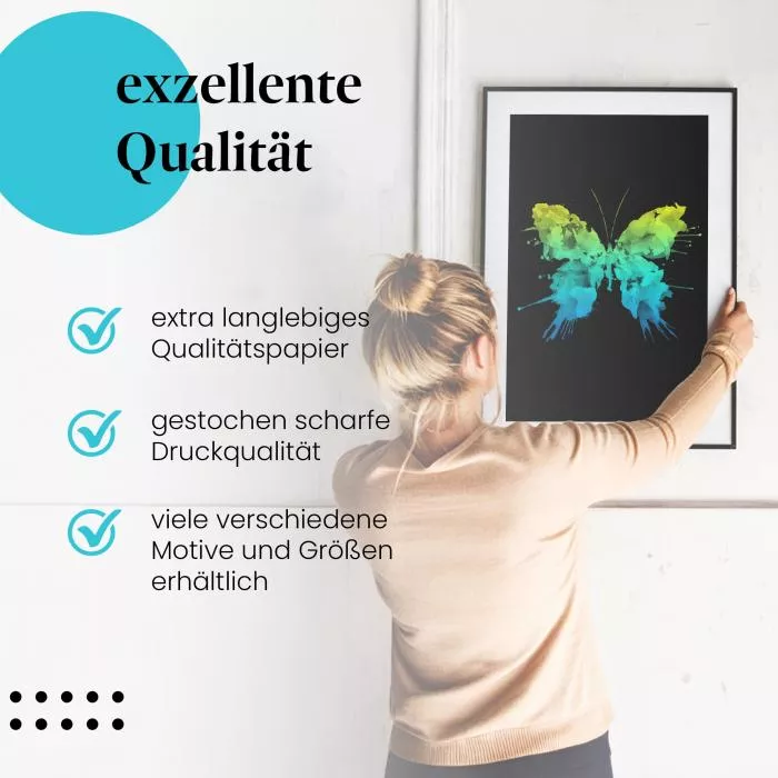 Farbenfroher Schmetterling: Abstraktes Design | Postereck 0467