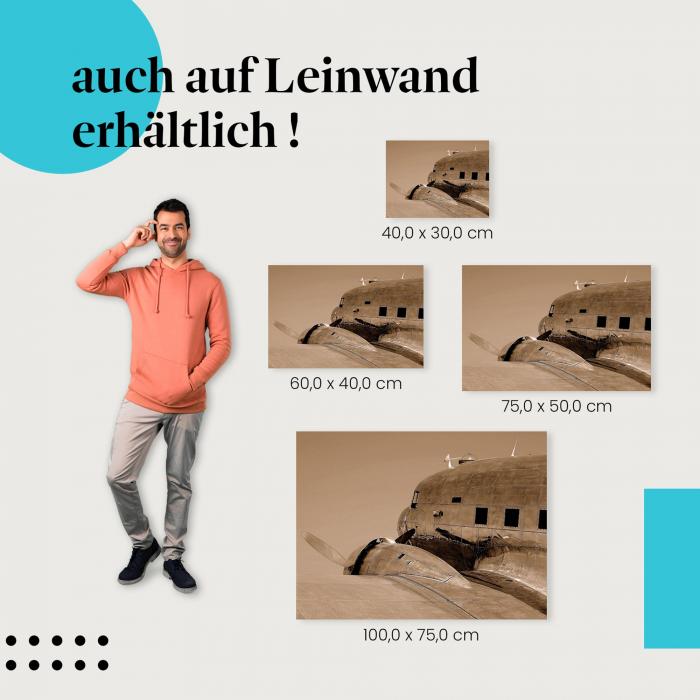 "Flugzeug Oldtimer" Leinwandbild. Verschiedene Größen für dein Zuhause, setze Akzente!