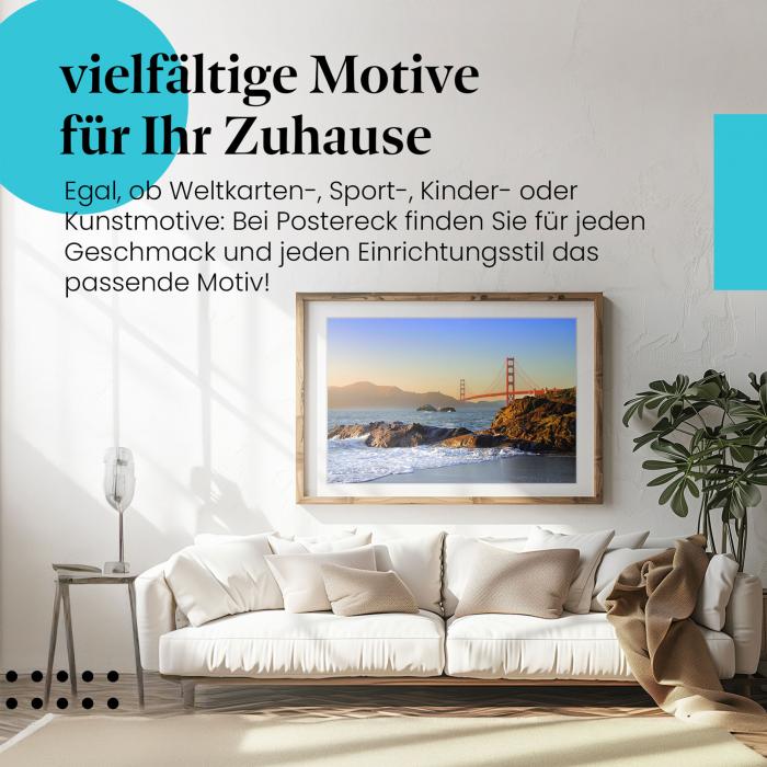 Preview: Golden Gate Bridge: San Francisco im Abendlicht | Postereck 0458