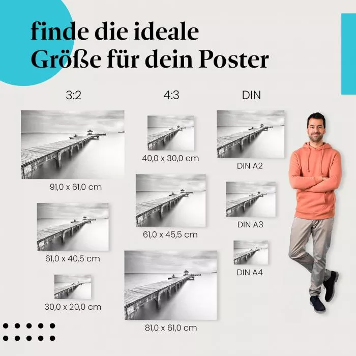 Einsamer Steg: Ruhe & Minimalismus | Postereck 0469