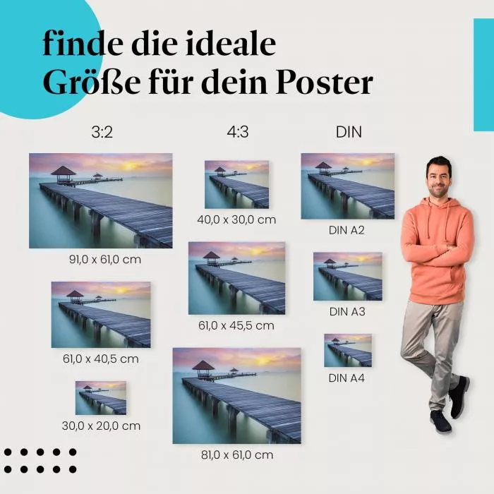 Steg ins Paradies: Sonnenuntergang & Ruhe | Postereck 0455
