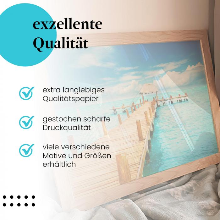 Preview: Idylle pur: Steg über türkisfarbenem Meer | Postereck 0457