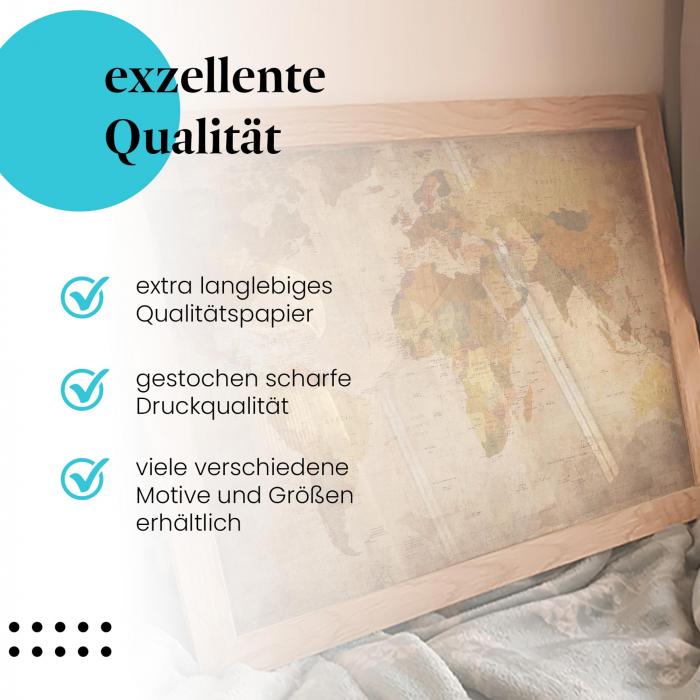 Preview: Weltkarte: Vintage-Stil & Charme | Postereck 0459