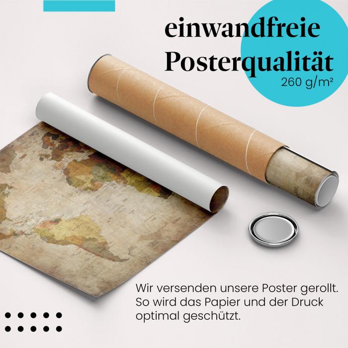 Preview: Weltkarte: Vintage-Stil & Charme | Postereck 0459