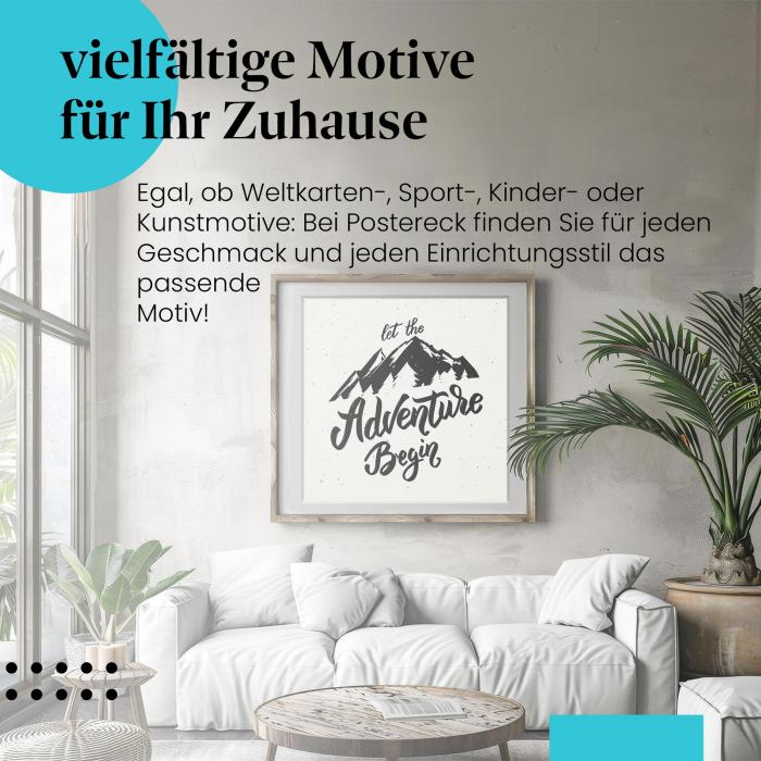 "Abenteuerlust": Poster "Berge & Wald" - für Entdecker & Naturfans!