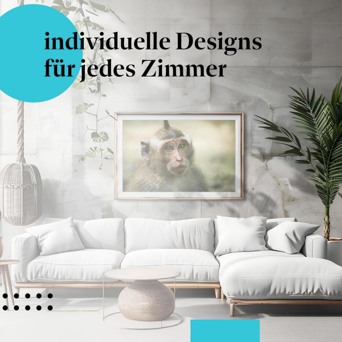 Schlafzimmer Deko: Tierwelt mit "Makake" Poster