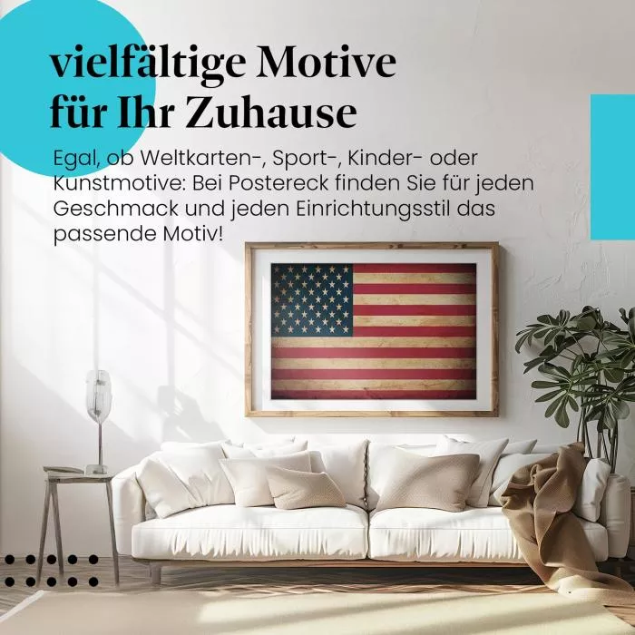  USA: Vintage Flagge "Stars and Stripes" | Postereck 0300