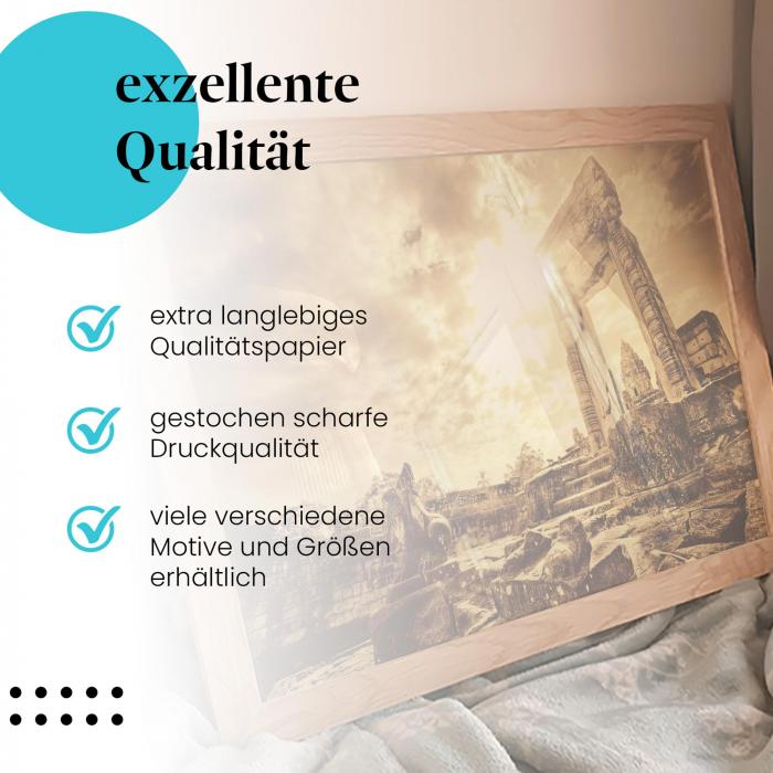 Preview: Angkor Wat: Tempelruine in Sepia | Postereck 0165