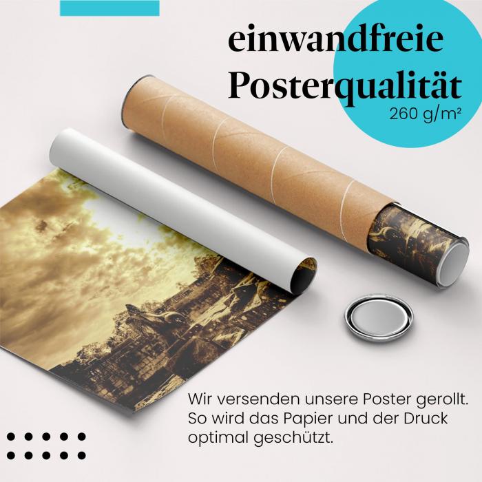 Preview: Angkor Wat: Tempelruine in Sepia | Postereck 0165