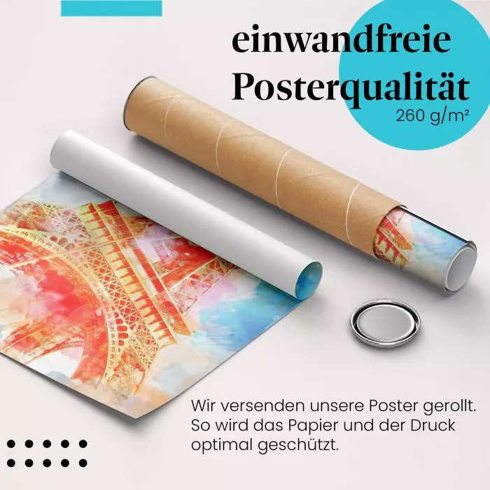 Eiffelturm: Aquarell & Paris | Postereck 0829