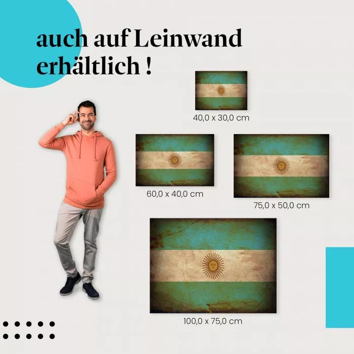  Argentinien: Vintage Flagge & Sonne von Mai | Postereck 0299