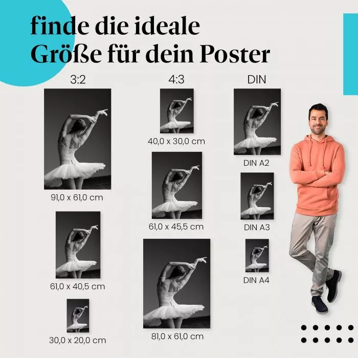 Ballerina: Anmutige Dehnung in Rückansicht | Postereck 0873