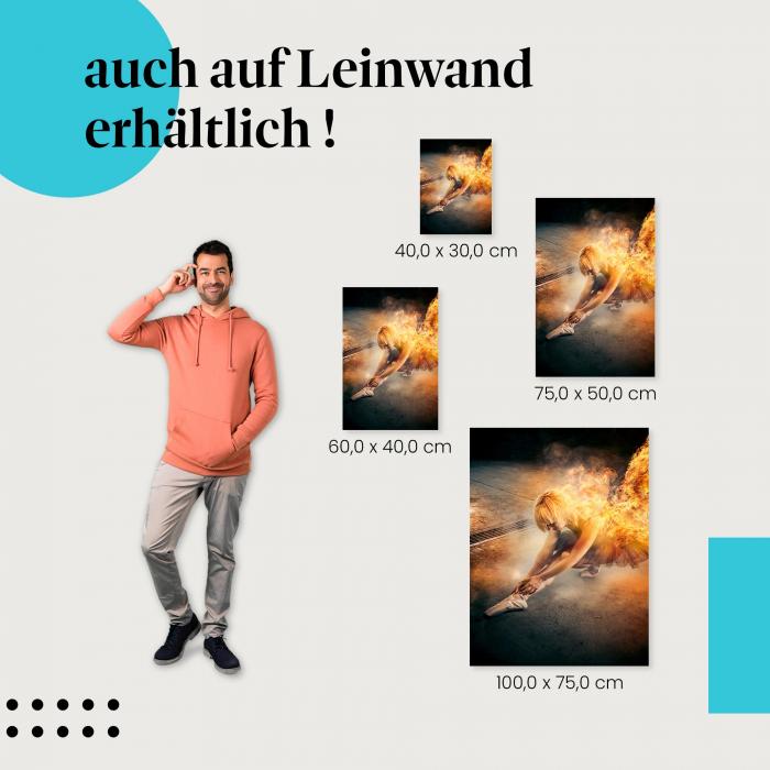 Ballerina & Flammen: Leinwandbild. Mystische Flügel, wähle deine Größe!