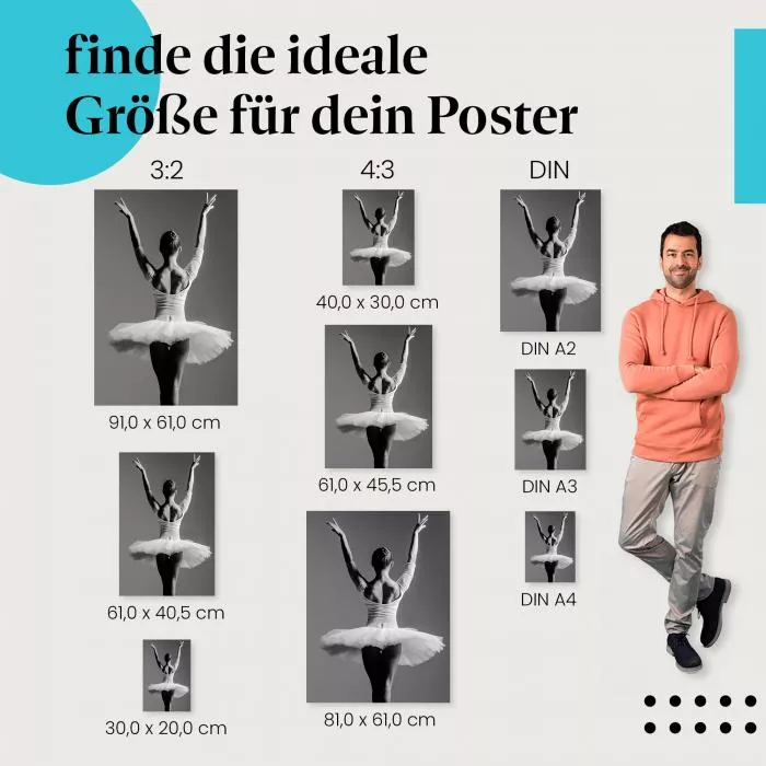Ballerina in Pose: Anmut & Schwarz-Weiß | Postereck 0870